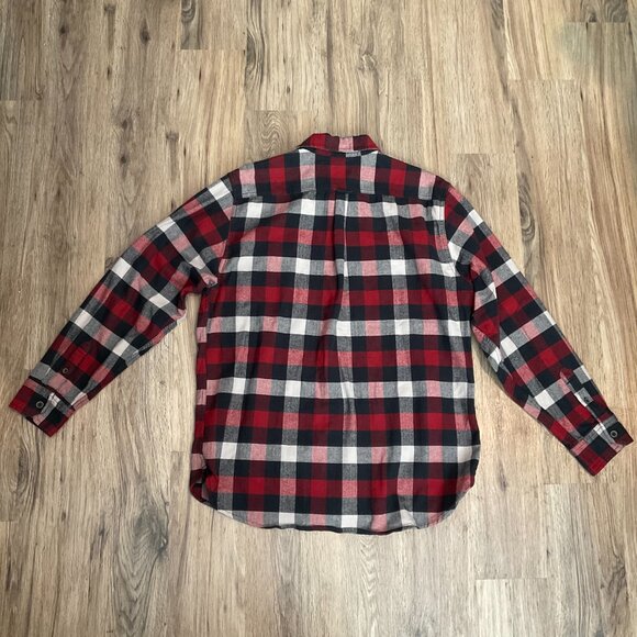 Jachs Men's Brawny Heavy Flannel Shirt Jacket Black Red Plaid Size XLT - Picture 5 of 8